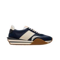 Tom Ford Suede Technical Fabric James Bėgimo bateliai Vidurnakčio mėlyna Smėlio spalvos Kreminė 7.5