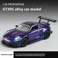 1:32 Porsche GT3 RS Supercar Alloy Diecast Metal Model Sound & Light Toy Children Birthday Toy Gift Collect Hobby Model Kids Toy violetinė