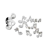 Nuimamas namų dekoras Svetainės dekoracija Muzikinė nata 3D veidrodinė sienos lipdukas Akrilinė sienos lipdukas