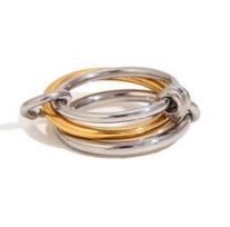 E.B.belle Multiple Layers Strand Loop Indext Finger Rings for Women Lead&nickle Free Stainless Steel Gold Plated Ring 6