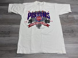 Vintage Detroit Pistons 1989 Eastern Conference Champions T-Shirt Mens Sz L NBA S