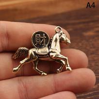 Feng Shui Lucky Statue Home Office Desktop Ornament Crafts Brass Horse Figurines Zodiac Horse Keychain Pendant Accessories