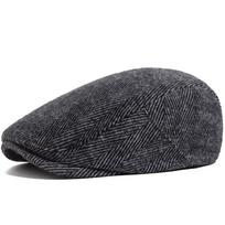 Beret For Men Autumn Winter Heat Retaining Casual Latestsboy Cap Fashion Women Flat Hat Double Breasted Adjustable Vintage Big Herringbone