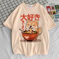 Shiba Inu Tshirt Female Psychedelic Hip Hop Korean Clothes Classic Top Tees Pastel Vintage 2000s Streetwear Punk Aesthetic Women S
