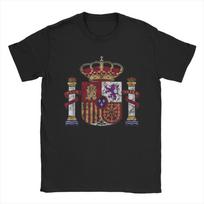 Espana Escudo Retro Spain Coat of Arms Espanol 100 Cotton T Shirt For Male Summer T Shirts Leisure Tees Oversize Clothes S įvairiaspalvis