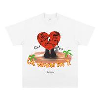 Hip-hop Street American Retro Heavyweight Pure Cotton Short-sleeved Trendy Suitable for Both Men and Women, with An Inspo Vibe. S įvairiaspalvis
