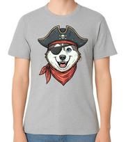 Pirate Dog Graphic Unisex T-Shirt Funny Cartoon Animal Adventure Tee S įvairiaspalvis