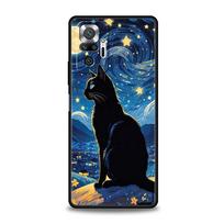 Cat Van Gogh Starry Sky Phone Case For Xiaomi Redmi Note 14 13 12 5G 11 10 Pro Plus 4G 9S 9 14C 13C 12C 10C 9C 9A Soft TPU Cover For Redmi Note 9S