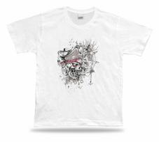 Skeleton skull One eye Pirate unique idea t shirt tee design cool birthday gift S įvairiaspalvis