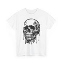 Melting Skull Biker T Shirt Trippy Graphic Tee Gothic Streetwear Dropping Top S įvairiaspalvis