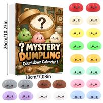Mystery Dumpling Blind Box Set 24 Pieces Toy Countdown Calendar Soft Stress Relief Collectible Figures for Desk Decor and Play One Size