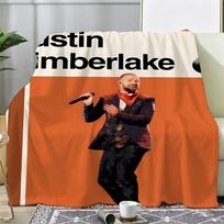 Singer J-Justin Timberlake Throw Soft Warm Flannel Fleece Throw Blanket, Cozy Plush for Sofa Bed & All Seasons 75x90cm