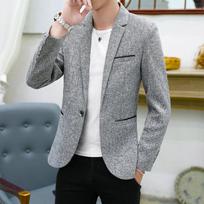 Men's Casual Lightweight Heather Grey One Button Notched Lapel Blazer M pilka