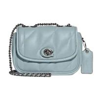 Coach Pillow 20 Chain Link Turnlock Crossbody Bag Women Bags Light-Blue CA086-V5AQU Basic Set (Bag+Dust Bag)