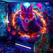 Narangorn tapestry glow-in-the-dark fox 75x100 juoda