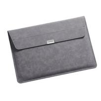 UGREEN Laptop Sleeve 16-Inch, Storage Bag Protective Cover PU Leather, Compatible with All Computers, Can Be Used As Stand, Gray pilka spalva