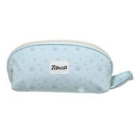 1pc INS Sea Salt Blue Pencil Case Shell Print Large Capacity Pen Bag with Handle Pencil Pouch Gift