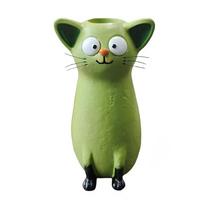 Unique Cat Shaped Flower Vase Handmade Quirky Cat Planter Cat Bud Vase  Home Desktop Decor žalia