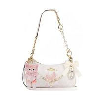 COACH shoulder bag [Customized bag] Teri 25 brand micro-label detachable strap bow silk scarf extension chain printed Qingshanyuan basic model balta