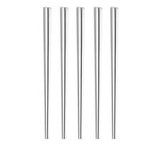 5 Pairs Food Grade 304 Stainless Steel Chopsticks Square Shape Ergonomic Hold Dinnerware for Families 1