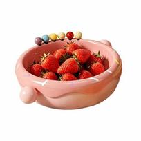 Large Capacity Fruit Serving Plate Doughnut Shape Dessert Salad Bowl  Kitchen Table rožinė