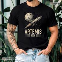 Artemis 2 Launch To The Moon Tee - Retro Rocket Ship Mission Shirt Space Fan 3XL