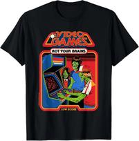 Video Game Zombies Sarcastic Retro Vintage Funny Adult Humor T- Shirt 2XL