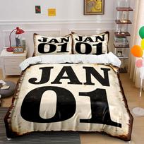 JAN 01 text design.  Bedding sets Duvet cover sets Duvet covers Pillowcases(1 * Duvet Cover 2 * Pillowcases without duvet insert) 135x200cm
