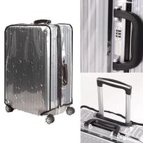 Transparent PVC Luggage Cover Dustproof Protective Case for Travel Suitcase with Adjustable Straps and Waterproof Material Large Size S