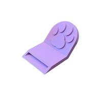 Cute Non-Slip Grip Cat Food Can Opener Easy-Clean Ergonomic Bottle Opener Cat Paw Plastic Canned Food Opener Cat Food Cans violetinė