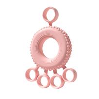 Silicone Finger Grip Strengthener Hand Exerciser Five Finger Hand Grip Trainer for Wrist and Finger Rehabilitation and Strength Training one size rožinė