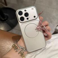 Solid Color Texture Sandblasting Phone Case For  Magnetic For For Iphone 17 16 1 14 13 Pro Max TPU  Independent Butto Cover TPU&iPhone 15