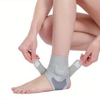 Ankle Support with Silicone Gel Pad for Men and Women,Breathable Neoprene Compression Adjustable Ankle Brace,Elastic Foot Sleeve pilka spalva