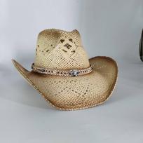 Western cowboy straw hat custom men and women retro wide-brimmed cowboy hat hollow hat sun hat  sombrero M55-58cm