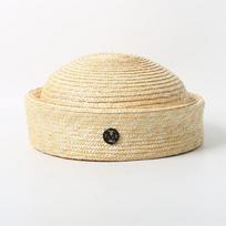 summer Hand Woven Natural Straw Beret for women Fashion Circle Concave Top Straw Hat Church Derby Party Beach Stewardess Hat 56-58cm