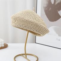 Summer Straw Berets for Women Ins Popular Straw Crochet Fashion Sun Hat Female Cool Cap Outdoor Travel Hat Boina Gift 56-58cm
