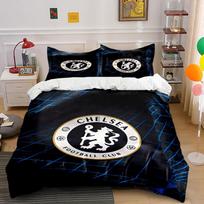 Chelsea futbolo klubo logotipas. Patalynės komplektai Antklodžių užvalkalų komplektai Antklodžių užvalkalai Pagalvės užvalkalai(1 * Antklodės užvalkalas 2 * Pagalvių užvalkalai be antklodės įdaro) 135x200cm black