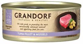 Šlapias kačių maistas Grandorf Natural & Healthy, tunas/midijos, 0.07 kg