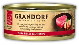 Šlapias kačių maistas Grandorf Natural & Healthy, tunas/krevetės, 0.07 kg