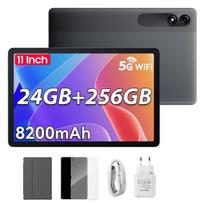 Blackview Tab 9 WiFi Android 15 planšetė – 11 colių 2K FHD+ didelis ekranas, 24GB 256GB only tablet 8+256 pilka