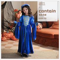 Halloween children's costume retro court style medieval renaissance girls carnival dress dress dress 110cm