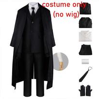 Anime Cosplay Bsd Dazai Osamu Black Trench Coat Shirt Pants Outfits For Halloween Dazai Osamu Cosplay Costume L
