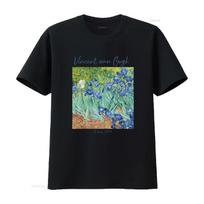 Irises T shirt Vincent Van Gogh Painting vibrant Blue Flowers Gog floral landscape natural scenery Fine Art Lovers vintage S juoda