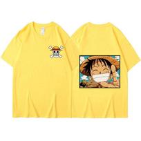 Anime ONE PIECE Mens T-shirt Harajuku Luffy Manga Graphic Tops Oversized Y2K Tees Shirt Cosplay Cotton Cartoon Tshirts Unisex Casual Summer Streetwear 4XL