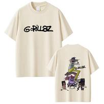 Rock Band Gorillaz Graphic T-shirts Men Women Fashion Vintage Oversized Streetwear Unisex High Quality Soft Cotton T Shirts Tops M