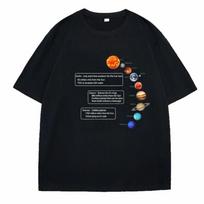 Cosmic Solar System Planets Print Hip Hop Top Short Sleeve Summer Street Casual Tee Clothing Loose Oversized T Shirt Cotton Tops S juoda