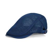 Retro Adult Summer Hat Mesh Women Beret Hats England Men Caps Fashion Casual Woman Sun Hats Teenager Peaked Cap tamsiai mėlyna