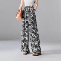 SOFSIL Women's 100% Silk Printed Wide-Leg Pants 28/L balta