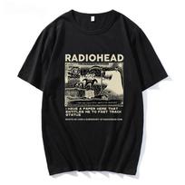 Radiohead Unisex Vintažiniai Klasikiniai Marškinėliai Šiaurės Amerikos Roko Berniukas HipHop Unisex 100% Medvilnė Laisvas Viršus Moterims Ir Unisex Marškinėliai S