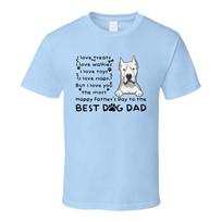 Dogo Argentino I Love Treats Happy Father's Day T Shirt S įvairiaspalvis